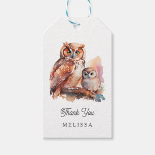 Cute Owl Thank You Gift Tags