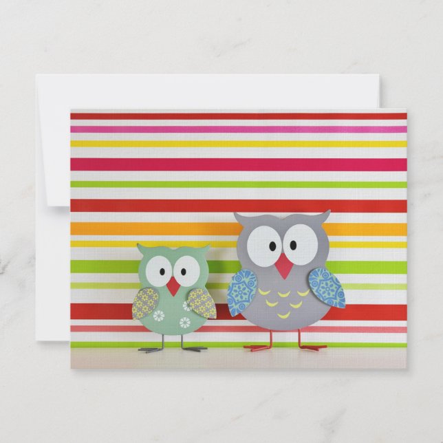 Cute Owl Thank You Note Card (Front)