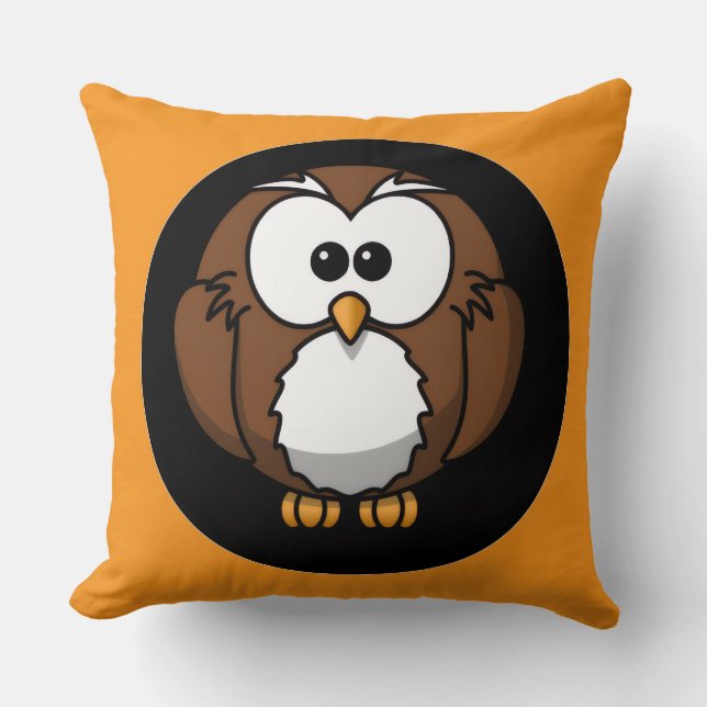 Cute Owl Throw Pillow (Front)