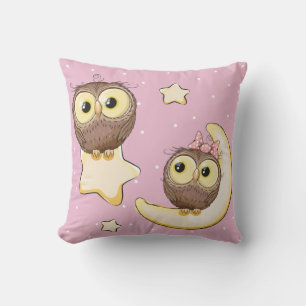 Cute Owl Throw Pillow