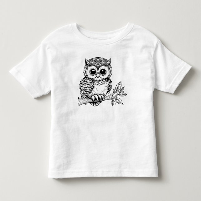 Cute Owl Toddler T-Shirt - Perfect for Little Ones (Front)