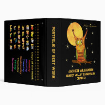 Cute Owl Watercolor Style Name School Year