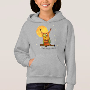 Cute Owl Watercolor Style Name School Year on Back Hoodie
