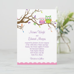 Cute Owl Wedding Invitation | Zazzle