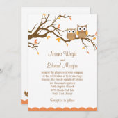 Cute Owl Wedding Invitation (Front/Back)