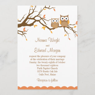 Cute Owl Wedding Invitation