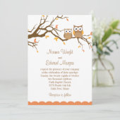 Cute Owl Wedding Invitation (Standing Front)