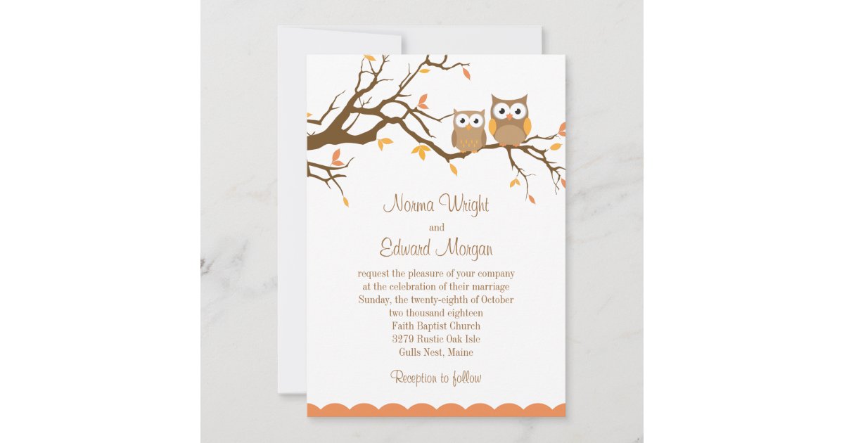 Cute Owl Wedding Invitation | Zazzle