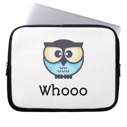 Cute Owl Whooo Laptop Sleeve