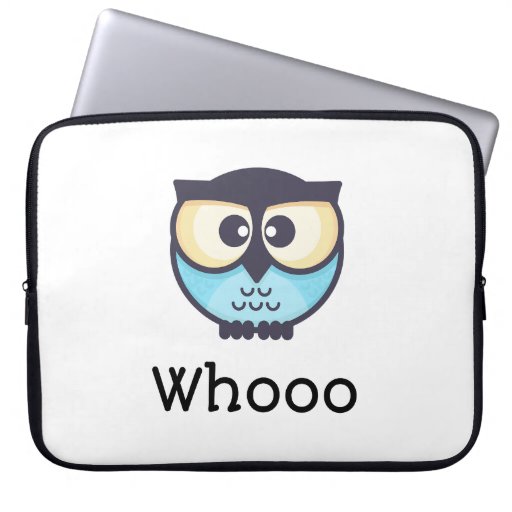 Cute Owl Whooo Laptop Sleeve