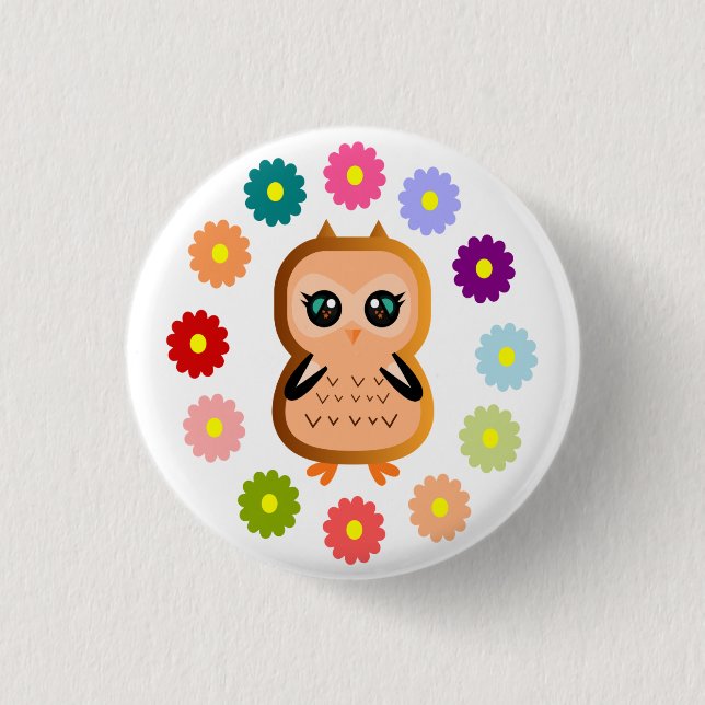 cute owl Wild animals Button (Front)