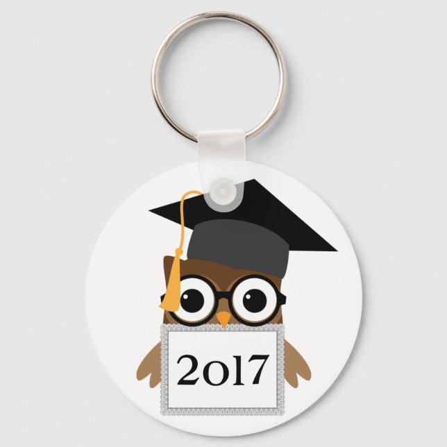 Cute Owl with Classes | Class Of Graduation Keychain (Front)