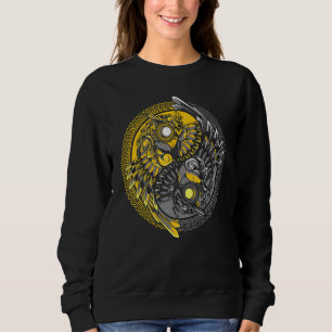 Cute Owl Women Men Mystic Yin Yang Owls Sweatshirt