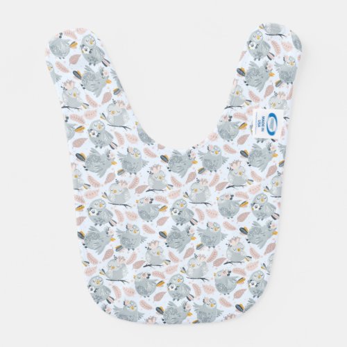 Cute owls and flowers baby bib