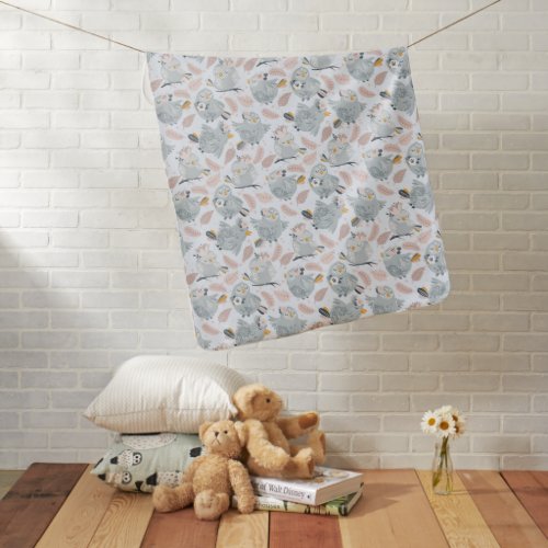 Cute owls and flowers baby blanket