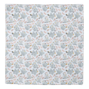 Cute owls and flowers duvet cover