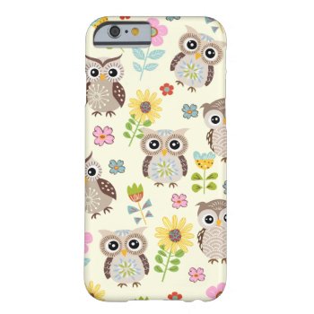 Cute Owls And Lovely Flowers Iphone 6 Case by kazashiya at Zazzle