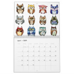 Cute Owls Art Calendar at Zazzle