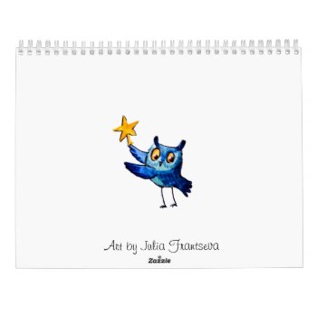 Cute Owls Art Calendar by IronicOwl at Zazzle