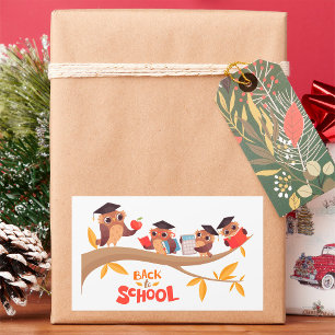 Cute Owls Back to School Graduation Rectangular Sticker