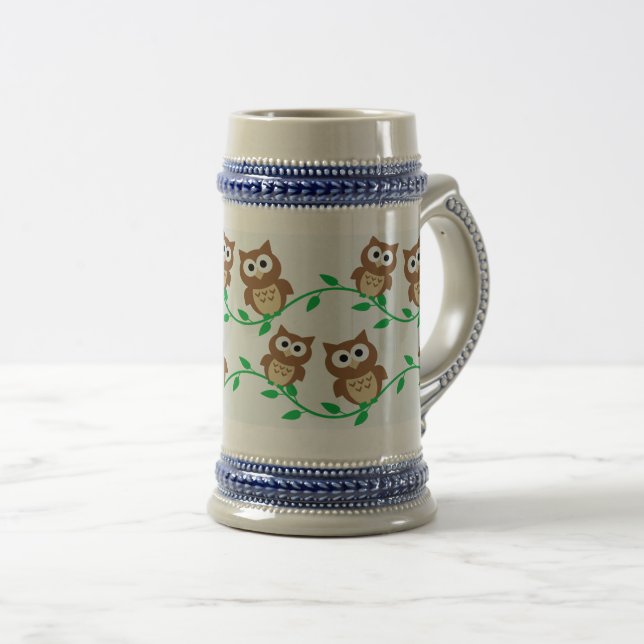Cute owls beer stein (Front Right)