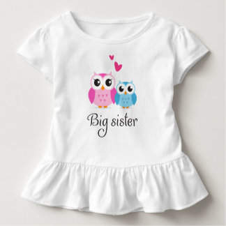 Cute owls big sister little brother cartoon toddler t-shirt