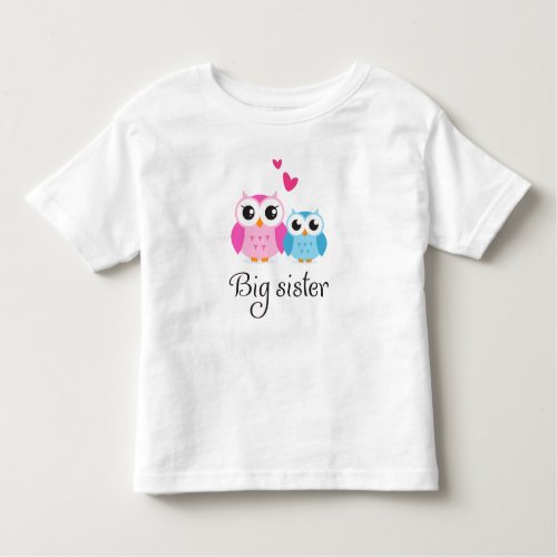 Cute owls big sister little brother cartoon toddler t_shirt