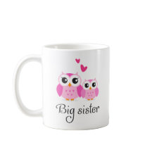 Cute owls big sister little sister cartoon