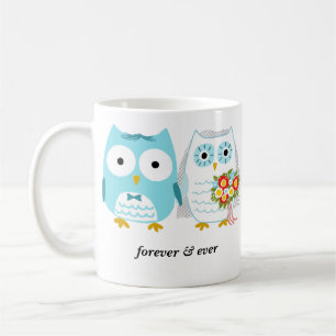 Cute Owls Bride and Groom Newlyweds Wedding Couple Coffee Mug