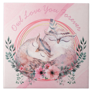Cute Owls Ceramic Tile