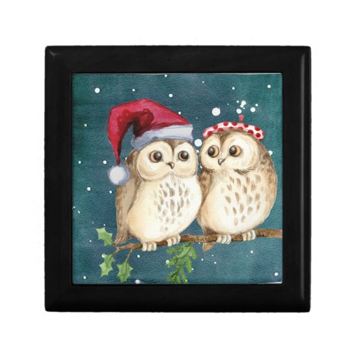 Cute Owls Christmas Gift Box