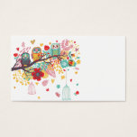 Cute Owls Colourful Floral Hearts Background at Zazzle