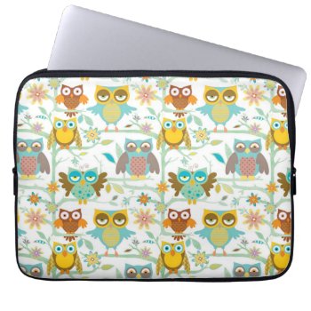 Cute Owls Crew Laptop Sleeve by daltrOndeLightSide at Zazzle