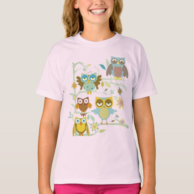 Cute owls crew T-Shirt (Front)