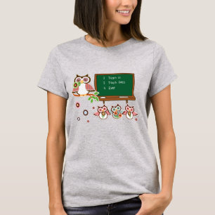Cute Owls Design T-Shirt for Teacher