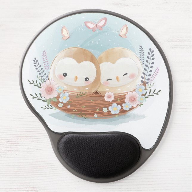 Cute Owls Gel Mouse Pad (Front)