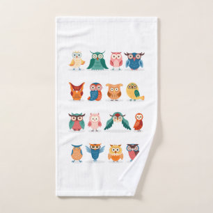 Cute Owls Hand Towel