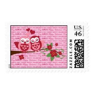 Cute Owls in Love Happy Valentine's Day Gifts Postage Stamps