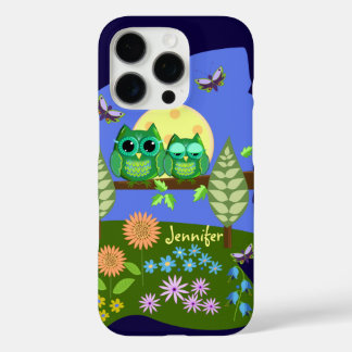 Cute Owls in Summer land & custom Name iPhone 16 Pro Case