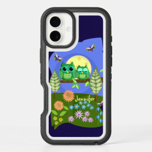 Cute Owls in Summer land & custom Name iPhone 16 Plus Case