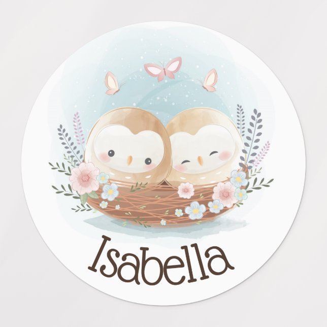 Cute Owls Labels (Design 1)