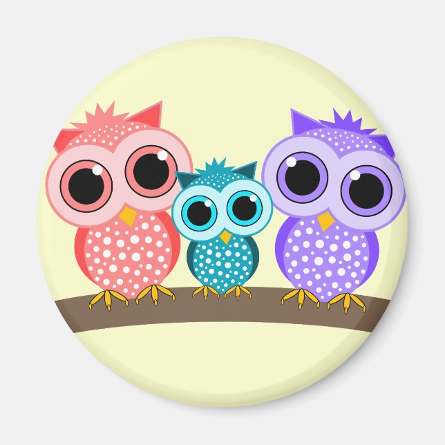 cute owls magnet (Front)
