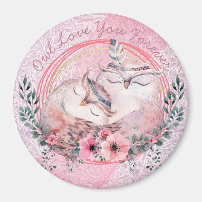 Cute Owls Magnet (Front)