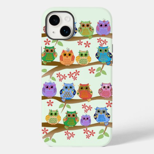 Cute Owls on Brenches Case_Mate iPhone 14 Plus Case