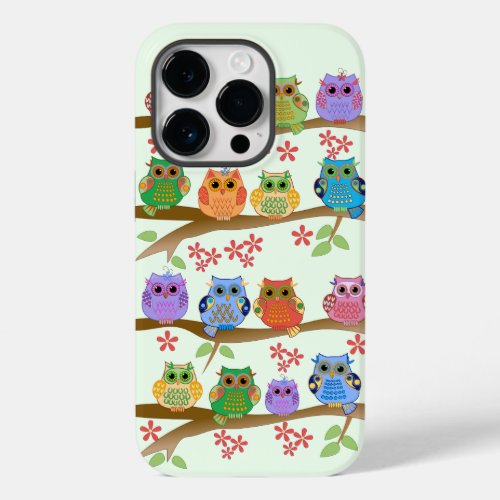 Cute Owls on Brenches Case_Mate iPhone 14 Pro Case