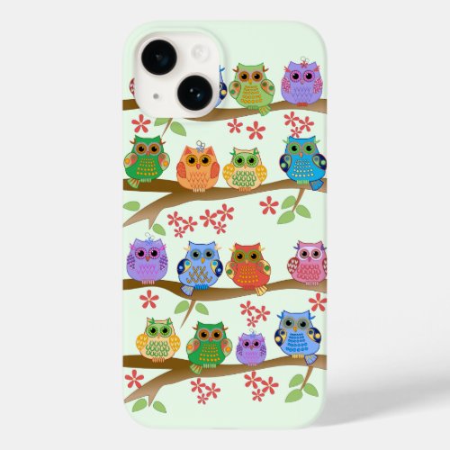 Cute Owls on Brenches Case_Mate iPhone 14 Case