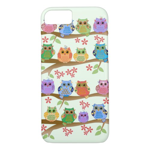 Cute Owls on Brenches iPhone 87 Case