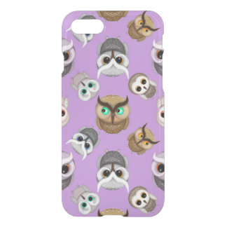 Cute Owls on Purple Background iPhone SE/8/7 Case