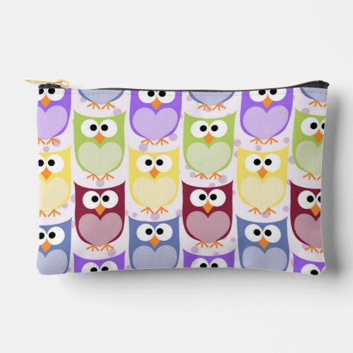 Cute Owls Owl Pattern Baby Owls Colorful Owls Accessory Pouch