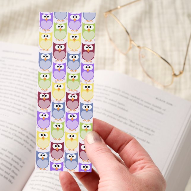 Cute Owls, Owl Pattern, Baby Owls, Colorful Owls Bookmarks (Hand)